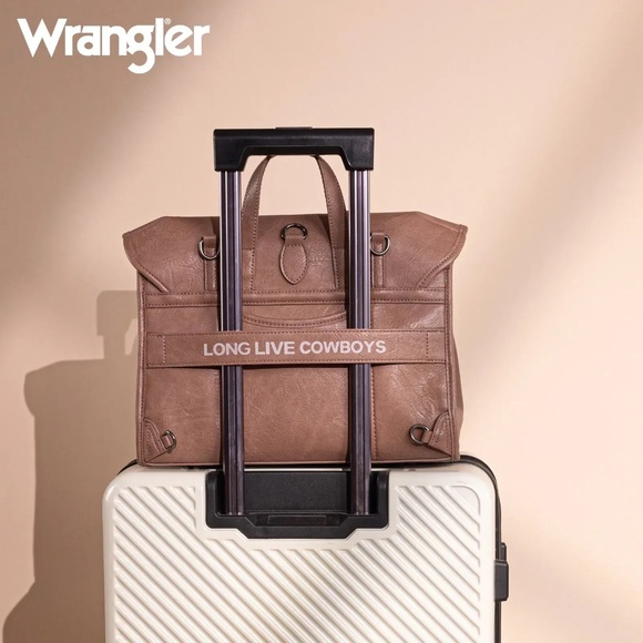 Wrangler Top Handle Carry Satchel/Laptop Bag/Backpack/Crossbody Dark Pink